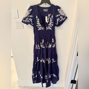 Anthropologie Somerset Embroidered Maxi Dress - Size S NWT
